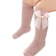 thumbnail image 3 of SUNSIOM Infant Girls Long Stockings Princess Solid Color Cute Bowknot Socks Spring Summer Thin Mesh Over-The-Knee Socks, 3 of 9