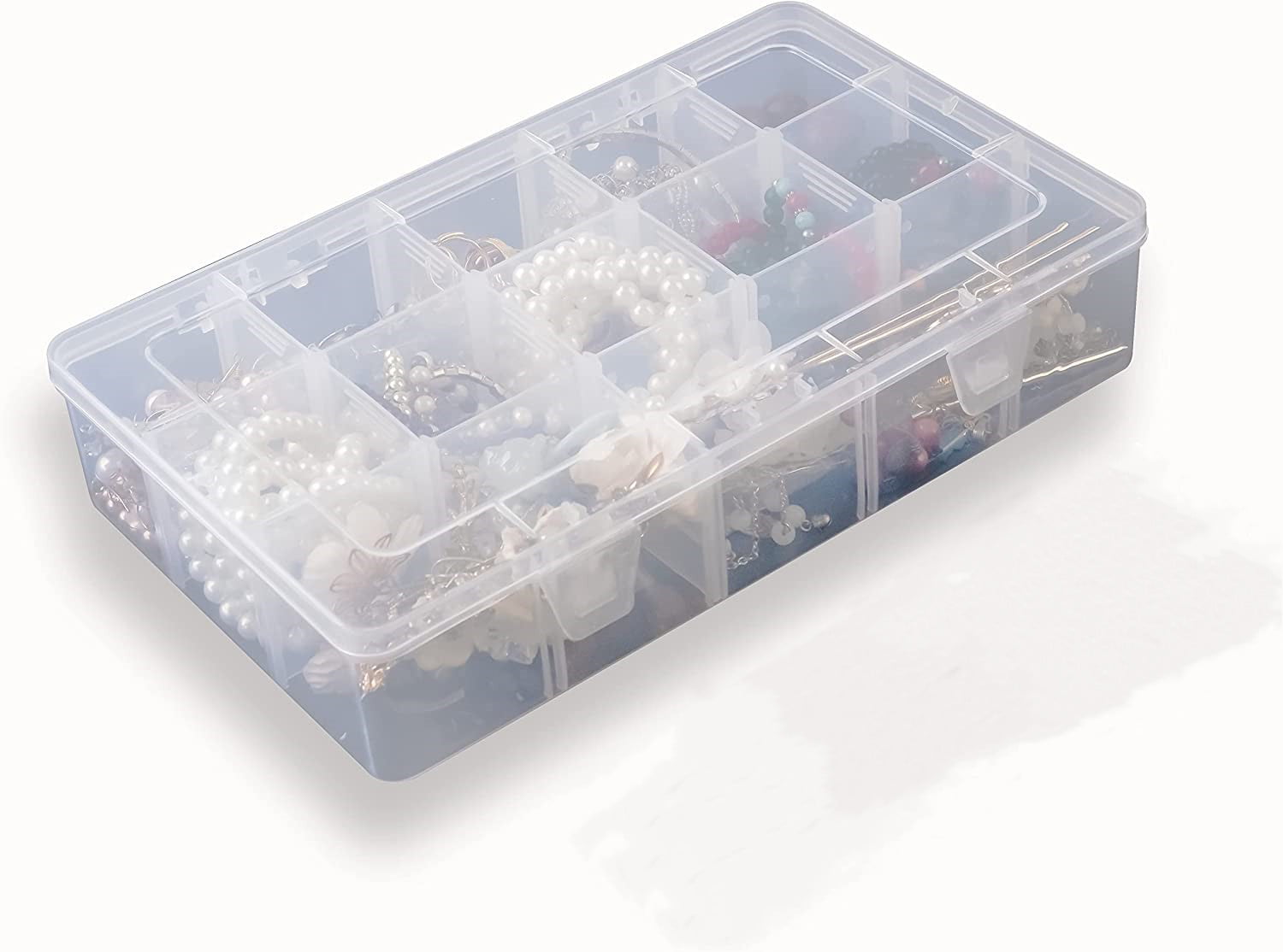 Menkxi 24 Pcs Plastic Organizer Box with Fixed Dividers 24 Grids Small  Clear Storage Organizer Reusable Jewelry Bead Organizer Tackle Box  Container