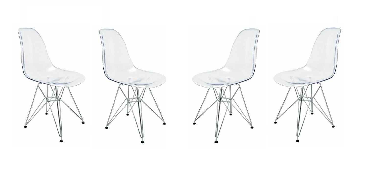 Heavenly Collection Clear Chrome Chair
