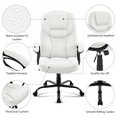 thumbnail image 6 of Topeakmart Ergonomic Faux Leather Office Chair High Back with Swivel Seat, White, 6 of 11