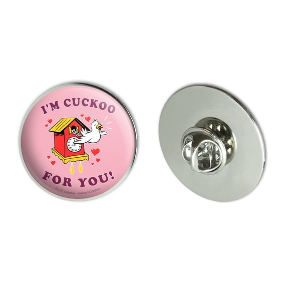 I'm Cuckoo For You Crazy Clock Funny Humor Metal 1.1" Tie Tack Hat Lapel Pin Pinback