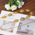 thumbnail image 5 of Oval Concho Chain Belt for Women Cowgirls Metal  Chain Belts for Jeans Dress Country Outfits, 5 of 6