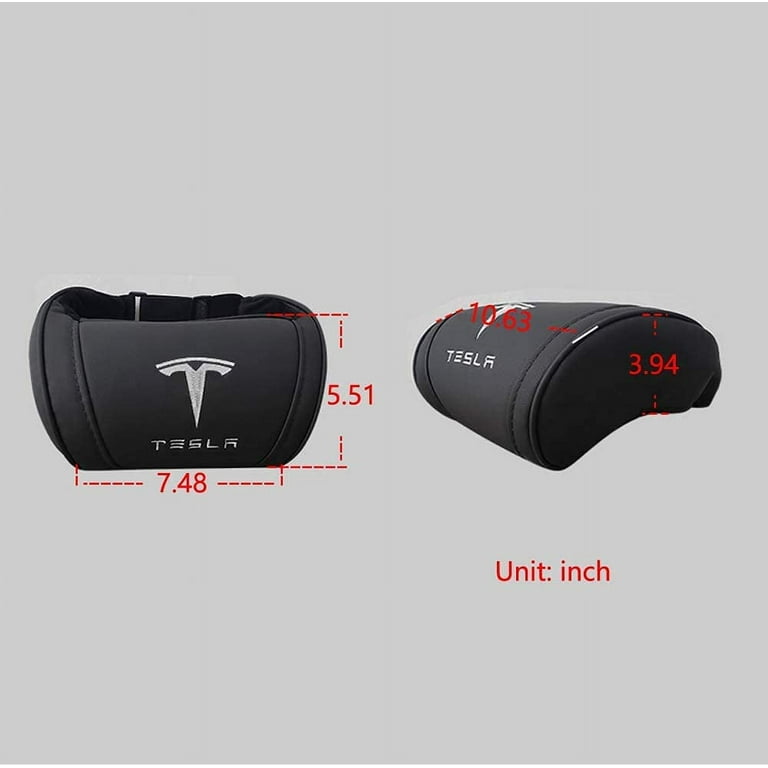  for Tesla Headrest Leather Hanging Logo Seat Pillow Neck  Support Head Rest Headrest Cushion for Tesla Accessories (Black) 1PC :  Automotive