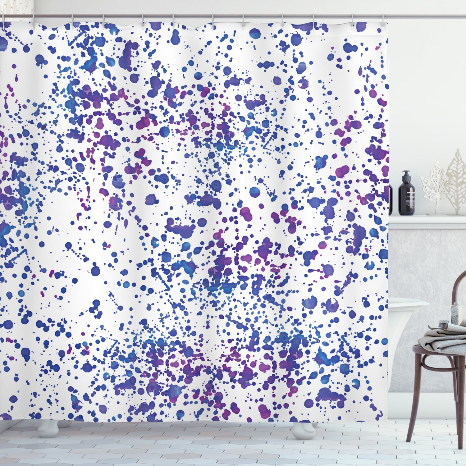 Ambesonne Abstract Shower Curtain, Paint Splatters Art, 69"Wx70"L