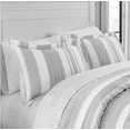 thumbnail image 3 of Arden 3-Piece White and Gray Textured Stripe King Comforter Set, 3 of 5