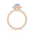 thumbnail image 2 of ANGARA Natural Split Shank Pear Tanzanite and Diamond Double Halo Ring in 14K Rose Gold for Women (Size-7x5mm) | December Birthstone, Anniversary, Jewelry Gift for Women | Natural Tanzanite Ring, 2 of 8