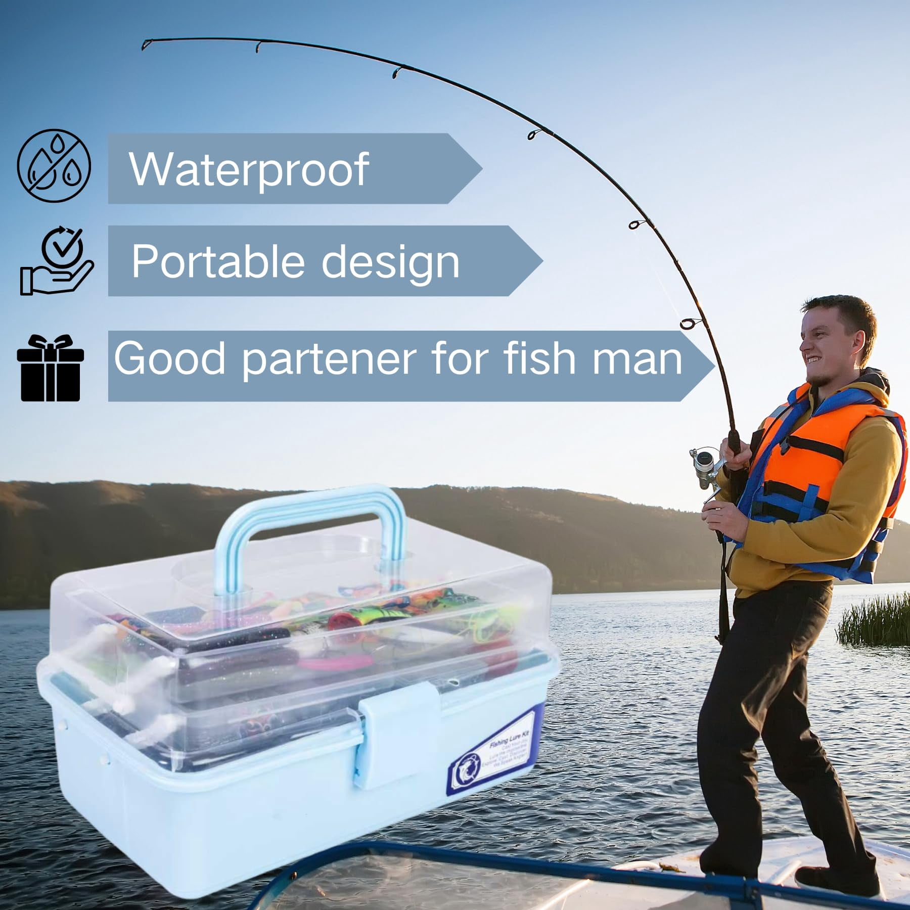 Large 3-layer Fishing Tackle Box With Included 450 Lures Kit-contains Pliers  Crankbait Hooks Weights & Accessories Freshwater Bass Gear For Men