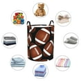 thumbnail image 6 of Balery Brown Football On Black Round Laundry Basket with Handles Waterproof Freestanding Laundry Hamper for Clothes Toys in the Dorm and Family-Medium, 6 of 8