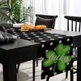 thumbnail image 4 of St. Patrick's Day Cotton Linen Small Table Runner 13 x 60 inch Green Lucky Black White Polka Dots Non-slip Rectangular Dining Table Decor for Wedding Party Holiday Dinner, 4 of 8