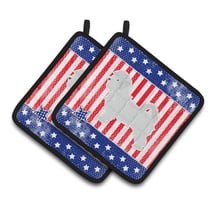 Carolines Treasures BB3336PTHD Patriotic Maltese Pair of Pot Holders , 7.5HX7.5W, multicolor