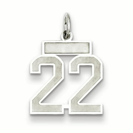 9mm Laser Etched Italian Charm - 925 Sterling Silver Small Number 22 Pendant Charm Necklace Sport Laser Etched Gifts For Women For Her