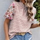 thumbnail image 2 of Blusas de Manga Corta para las Mujeres Imprimir Cuello de Pie Top Casual, Blusas para las Mujeres Casual, 2 of 6