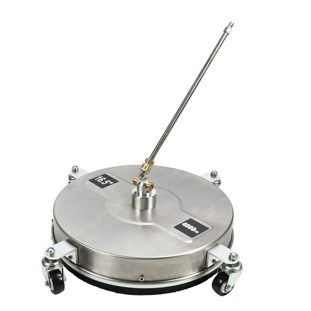 Nettoyeur de Surface, Haute Efficacité Rotation Rapide Double Buse Laveuse à Pression pour Sol Roulement Robuste en Acier Inoxydable avec 2 Lances d'Extension pour Trottoir