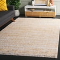 thumbnail image 2 of SAFAVIEH Rumi Barrett Striped Polyester Shag Area Rug, Gold/Ivory, 4' x 6', 2 of 7