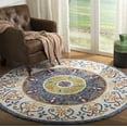 thumbnail image 2 of SAFAVIEH Novelty Lakisha Bordered Area Rug, Blue/Ivory, 7' x 7' Round, 2 of 7