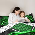 thumbnail image 5 of Castle Fairy Honeycomb Gamer Twin Comforter Sets,Geometric Hexagon Bedding Set, 5 of 8