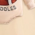 thumbnail image 4 of Quealent Infant Baby Boy Game Day Outfit One Piece Football Romper Newborn Long Sleeve Onesie Winter Clothes (Beige, 12-18 Months), 4 of 7