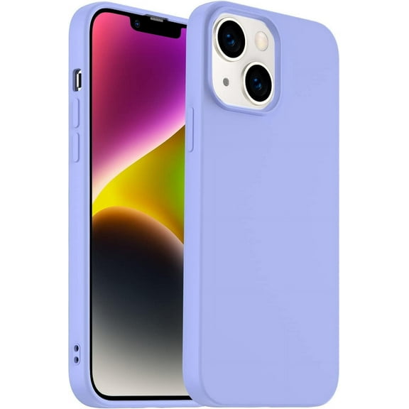 Designed for iPhone 14 Case, Silicone Ultra Slim Shockproof Phone Case with Soft Anti-Scratch Microfiber Lining, [Enhanced Camera Protection] 6.1 inch (Lavender Purple)