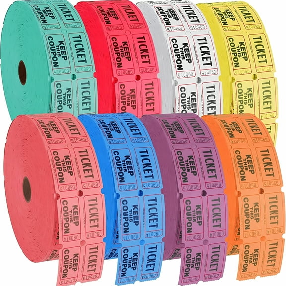 CCOCC 1 Roll of Event Admission Tickets For Raffles And Giveaways Fundraisers Props Amusement Parks Paper Universal Party Favors (500pcs/roll)