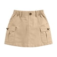 thumbnail image 2 of Cethrio Girls Cotton Skirts Size 14, Elastic Waist Vacation Summer Casual Summer Skirts Khaki, 2 of 5