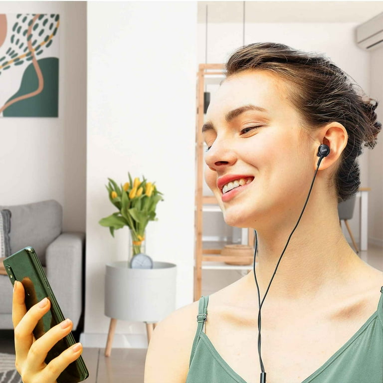 OEM UrbanX Corded Stereo Headphones for Realme XT 730G AKG Tuned with Microphone and Volume Buttons Black US Version With Warranty