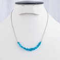 thumbnail image 2 of Natural Raw Neon Apatite Silver Bar Necklace, Healing Crystals and Stone, Birthstone, Rhodium Plated 925 Sterling Silver Chain 18 inch, Premium Gift Jewelry, Necklaces for Women, 2 of 5