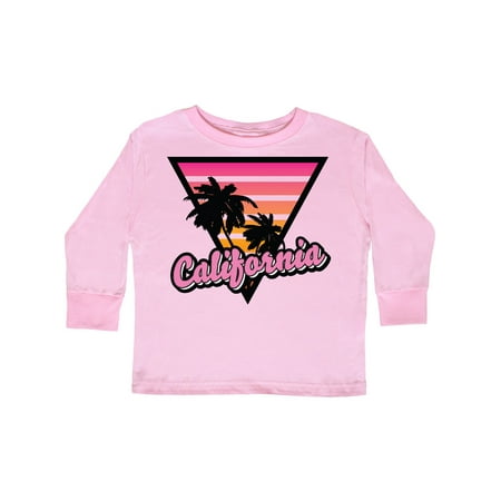 

Inktastic California with Triangle and Palm Trees Gift Toddler Boy or Toddler Girl Long Sleeve T-Shirt