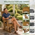 thumbnail image 4 of Fortune Candy 37.6 in. Wood Patio Glider with Deep Contoured Seat, Heavy Duty 600 lbs, for Outdoor Patio Garden, Teak Tone, 4 of 5