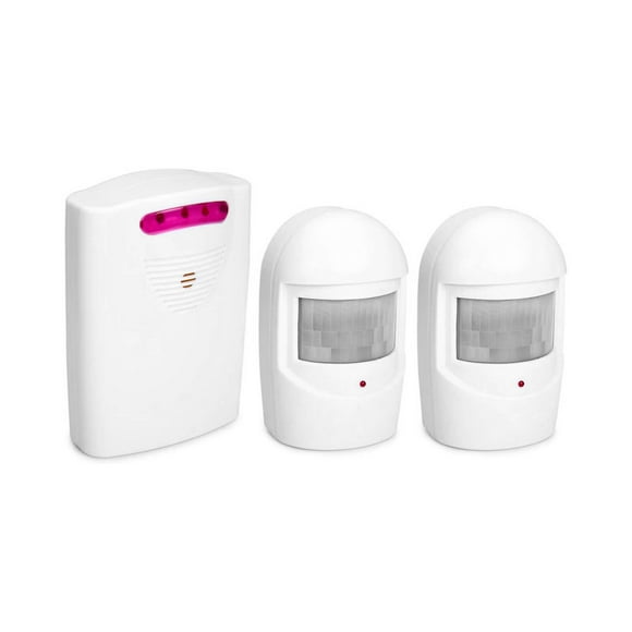 Alarm, Mistaha Multifunctional Wireless Driveway IR Motion Sensor Doorbell 1 Receiver 2 Transmitters for Home Outdoor Use