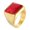 Red, variant on Gemstone Rings for Men Signet Bold Stainless Steel Gold Plated Cubic Zirconia Punk Vintage Chunky 18mm Personalized Gift Jewelry Red 11