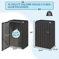 thumbnail image 5 of AECOJOY Outdoor Storage Cabinet with Floor & Metal Small Cabinet Waterproof  & Package Delivery Boxes for Patio in Dark Grey, 5 of 7