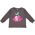 thumbnail image 3 of Inktastic Cute Mermaid, Pink Hair, Little Mermaid, Starfish Girls Long Sleeve Toddler T-Shirt, 3 of 5