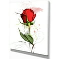 thumbnail image 2 of Illustration Dessinée à la Main Rose Rouge - Impression sur Toile Florale, 2 of 3