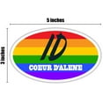 thumbnail image 3 of Coeur d'Alene ID Idaho Kootenai County Rainbow Pride Flag 6 Stripes Pride Flag Euro Decal Bumper Sticker 3M Vinyl 3" x 5", 3 of 3