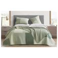 thumbnail image 2 of Elm 3-Piece Chic Patchwork Quilt Set - Green Floral Striped Coverlet - Pre-Washed Cotton Lightweight Reversible Bedspread, Queen Size, 2 of 7