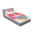 thumbnail image 2 of Ambesonne Saying Fitted Sheet & Pillow Sham Set, Lettering and Palms, Twinxl, Multicolor, 2 of 2