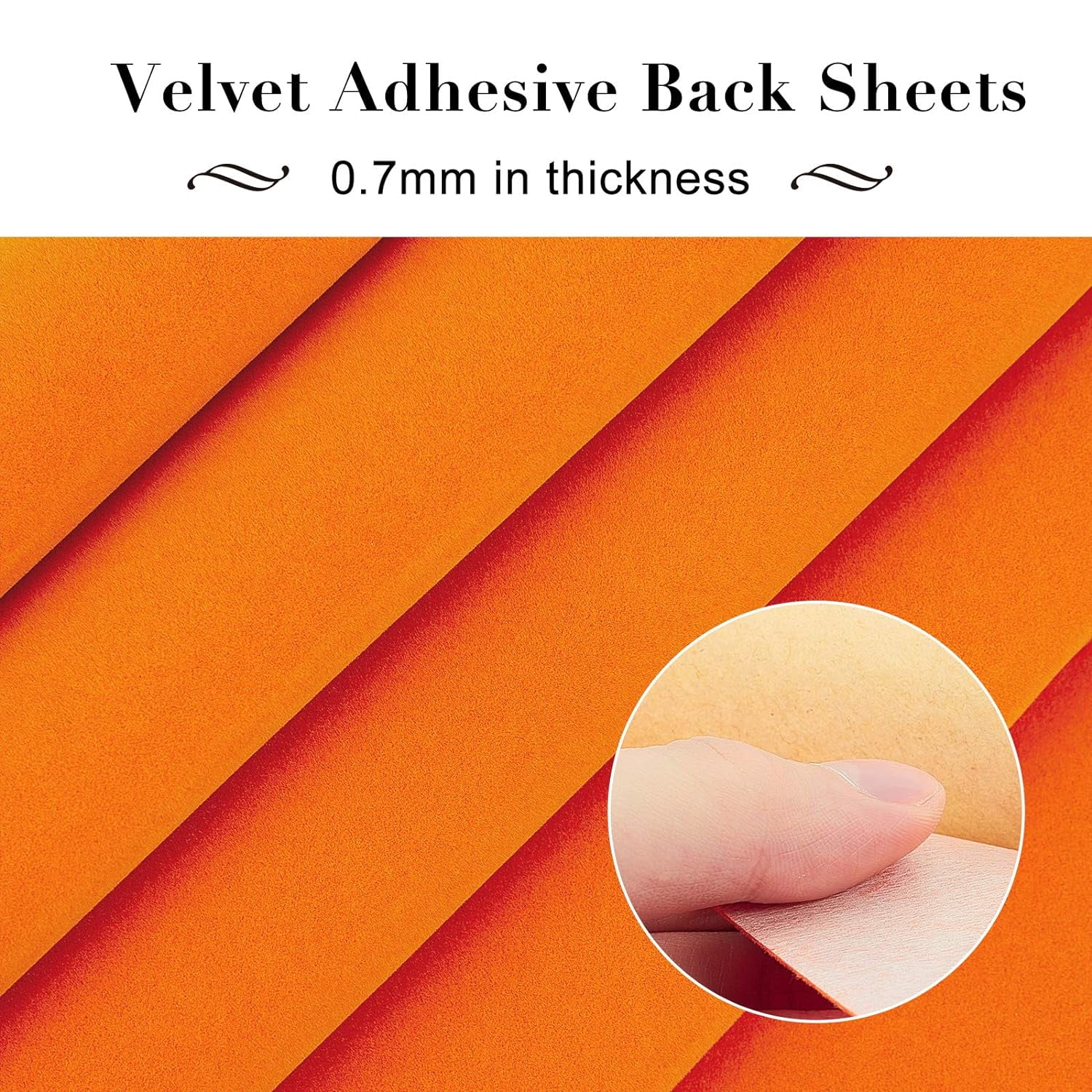 12PCS Velvet (Dark Orange) Fabric Sticky Back Adhesive Felt Sheet11.5"x15.5" Self-Adhesive Durable and Water Resistant Multi-purpose Ideal for Art and Craft Making Orange DIY