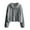 Grey, variant on Lady Coat - Waffle Texture, Dual Zipper, Turn-down Collar, Loose Sport Jacket, School Casual Outwear