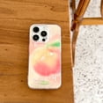 thumbnail image 2 of Funda de teléfono con textura plisada INS coreana, con láser, jugoso melocotón, IMD para iPhone 15, 14, 13, 11 Pro Max Plus, carcasa trasera para 12 Pro Max, 2 of 5