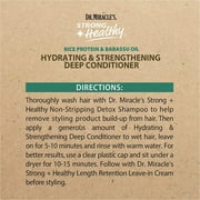 Dr. Miracles Strong & Healthy Hydrating & Strengthening Deep Conditioner. Contains Coconut Oil to provide intense moisture and repair damaged hair.