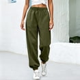 thumbnail image 4 of Sentuca Sweatpants Women Baggy Elastic Bottom Jogger Pants Casual Fashion Workout Trousers Army Green M, 4 of 9