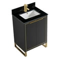 thumbnail image 5 of Fine Fixtures Opulence Collection 24 in. W x 18 in. D x 33 in. H Bathroom Vanity in Black Matte with Black Marble Sintered Stone Sink - Satin Brass hardware, 5 of 8