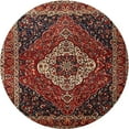 thumbnail image 1 of Ahgly Company Indoor Round Traditional Saffron Red Medallion Area Rugs, 4' Round, 1 of 6