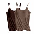thumbnail image 2 of Fanxing Women's Plus Size Spaghetti Strap Camisole Seamless Tank Tops Brown,M, 2 of 5