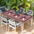 thumbnail image 2 of Independence Day Table Cloths for 5 Foot Rectangle Tables, U.S Flag Stars Red White Striped Patio Waterproof Elastic Fitted Tablecloths, Washable Rectangular Table Cover for Camping, 2 of 8