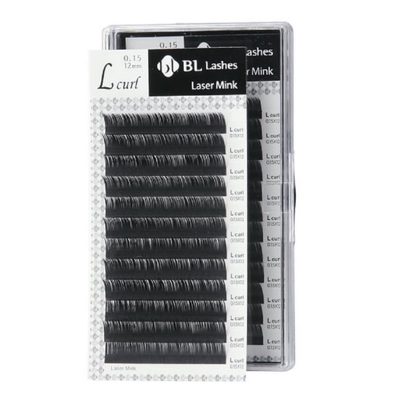 Eyelash Extension BL Laser Mink Lash L Curl Thickness 0.15mm (0.15X9mm)