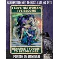 thumbnail image 5 of I Love The Woman I've Become - Gothic Metal Sign - Moody Goth Purple Shades In This Inspirational Woman Empowerment Decor - Great Wicca, Wiccan, Witch, Occult, Magic Gift Under $20 (8" x 12"), 5 of 5
