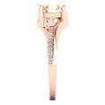 thumbnail image 3 of 1.71 ct Round Cut Natural Morganite Solitaire with Simulated Diamond Accents 18K Rose Gold Womens Engagement Ring, 3 of 6