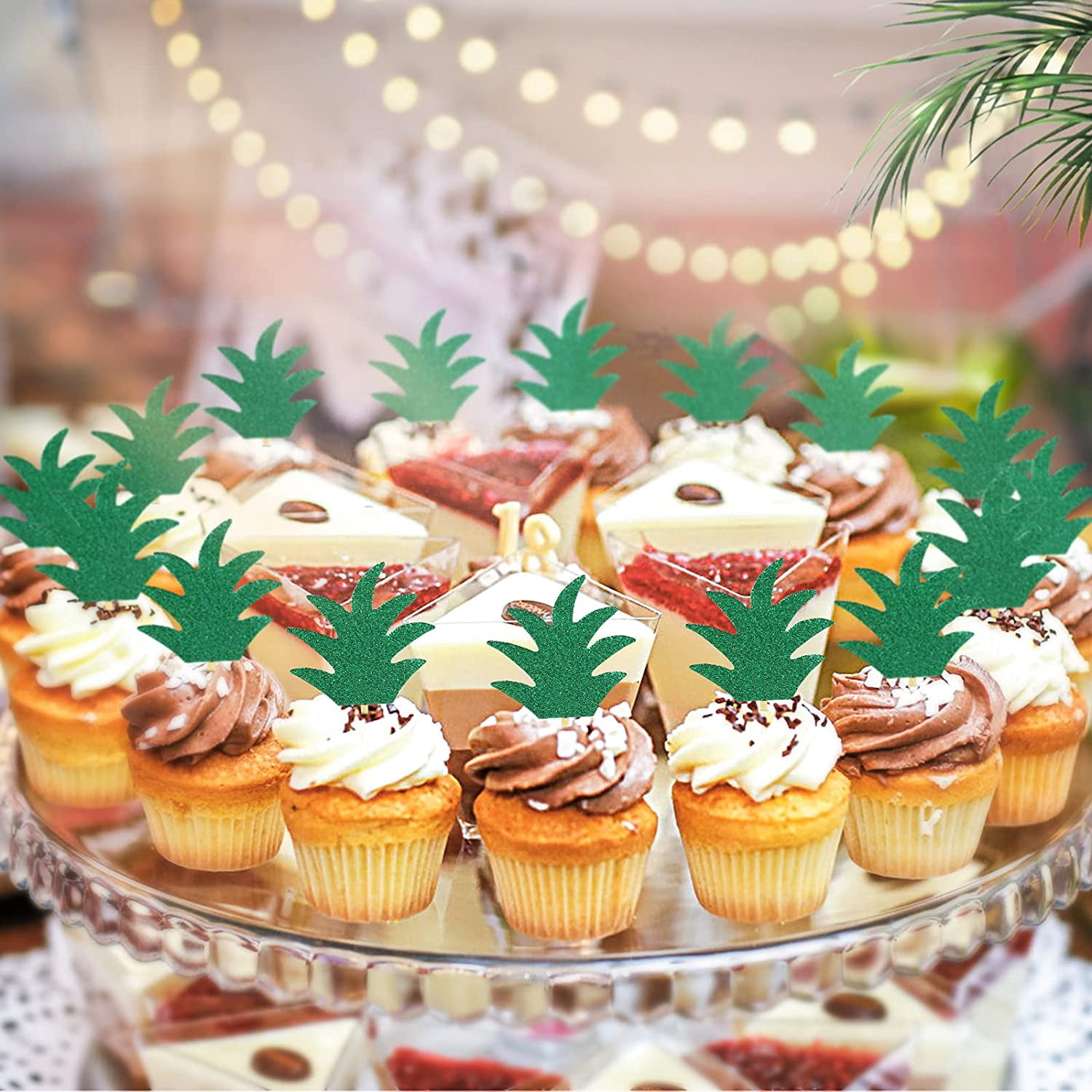 24 Ananas-Cupcake-Topper – Glitzernde Deko Für Hawaii-Partys, Babyshowers Oder Geburtstage