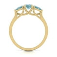 thumbnail image 6 of Emerald and Pear Cut Natural Aquamarine Gemstone Ring in 14K Yellow Gold (Size: 6), 6 of 6